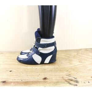 Junya Watanabe Sneakers 10 Blue White Leather Wedge Shoes Japan Athletic